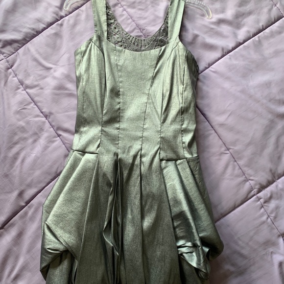 Jessica McClintock Gun Metal Gray Mini Dress - Picture 1 of 5
